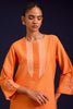 Orange Cotton Silk Blend Dori Embroidered Kurta Set