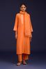 Orange Cotton Silk Blend Dori Embroidered Kurta Set