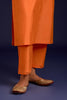 Orange Cotton Silk Blend Dori Embroidered Kurta Set