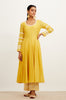 Pooja Hegde in Yellow Chanderi Anarkali Set