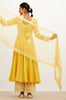 Pooja Hegde in Yellow Chanderi Anarkali Set