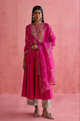 Zeenat - Fuchsia Anarkali Set