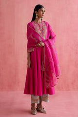 Zeenat - Fuchsia Anarkali Set