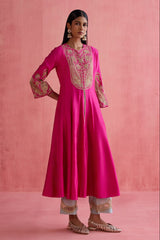 Zeenat - Fuchsia Anarkali Set