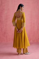 Afsana - Mustard Anarkali Set
