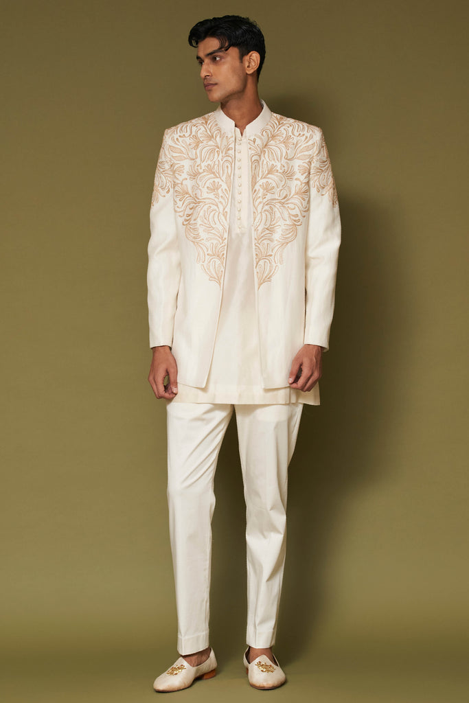 Ivory Dori Embroidered Bandhgala Set