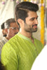 Vijay Deverakonda in Green Ikat Print Chanderi Kurta Set