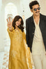 Rashmika Mandanna in Yellow Silk Chanderi Dori Embroidered Kurta Set