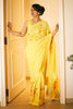 Kajol in Yellow Georgette Hand-Painted Embroidered Saree