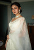 Aishwarya Arjun in Ivory Dori Embroidered Silk Organza Saree