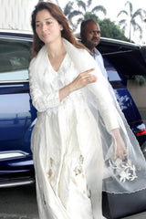 Tamannaah Bhatia in Ivory Embroidered Chanderi Anarkali Set