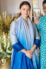Alia Bhatt in Light Blue Summer Tussar Angrakha Set