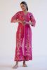 Fuchsia Pink Silk Organza Embroidered Kurta Set