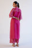 Fuchsia Pink Silk Organza Embroidered Kurta Set