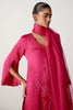 Fuchsia Pink Satin Dori Embroidered Kurta Set