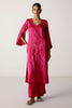 Fuchsia Pink Satin Dori Embroidered Kurta Set