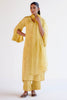 Yellow Satin Dori Embroidered Kurta Set