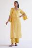 Yellow Satin Dori Embroidered Kurta Set