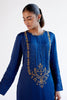 Sapphire Blue Dori and Sequins Embroidered Kurta and Dhoti Set