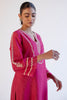 Fuchsia Pink Block Print Embroidered Kurta Set