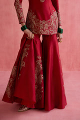 Alya - Red Sharara Set