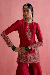 Alya - Red Sharara Set