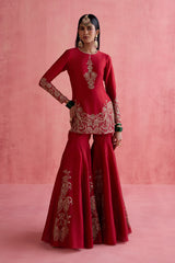 Alya - Red Sharara Set