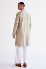Sand Embroidered Summer Tussar Kurta Set