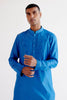Ranbir Kapoor in Bright Blue Embroidered Silk Chanderi Kurta