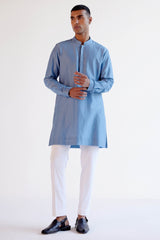 Ice Blue Summer Tussar Bundi Set