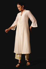 Ivory Embroidered Silk Chanderi Kurta Set (RTS)