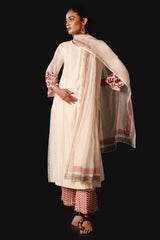 Ivory Embroidered Chanderi Kurta Set