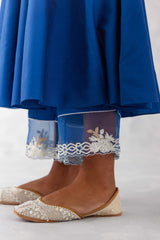 Blue Embroidered Anarkali Set