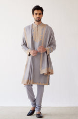 Grey Embroidered Stole
