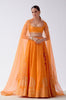 Meagan Concessio in Orange Hand Block Print Lehenga Set