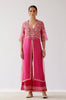 Madhuri Dixit in Fuchsia Slit Silk Organza Kurta Set