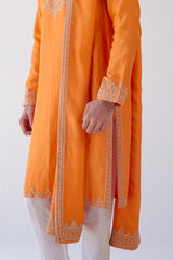 Orange Embroidered Stole