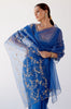 Tamannaah Bhatia in  Blue Embroidered Organza Saree