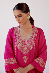 Genelia Deshmukh in Fuchsia Dori Embroidered Dhoti Set