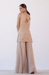 Janhvi Kapoor in Beige Embroidered Sharara Set
