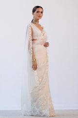 Samantha Ruth Prabhu in Ivory Organza Embroidered Saree