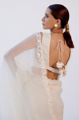 Upalina Gupta in Ivory Organza Embroidered Saree