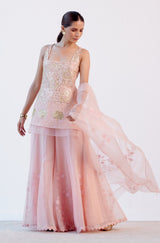 Blush Pink Georgette Sharara Set