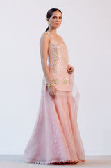 Blush Pink Georgette Sharara Set