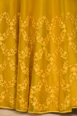Sanjana Batra In Mustard Organza Lehenga Set