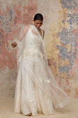 Ivory Georgette Sharara Set