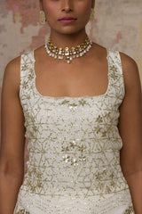 Navneet Randhawa Ivory Georgette Sharara Set