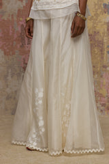 Ivory Georgette Sharara Set