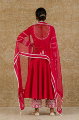 Fuchsia Chanderi Anarkali Set