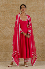 Fuchsia Chanderi Anarkali Set